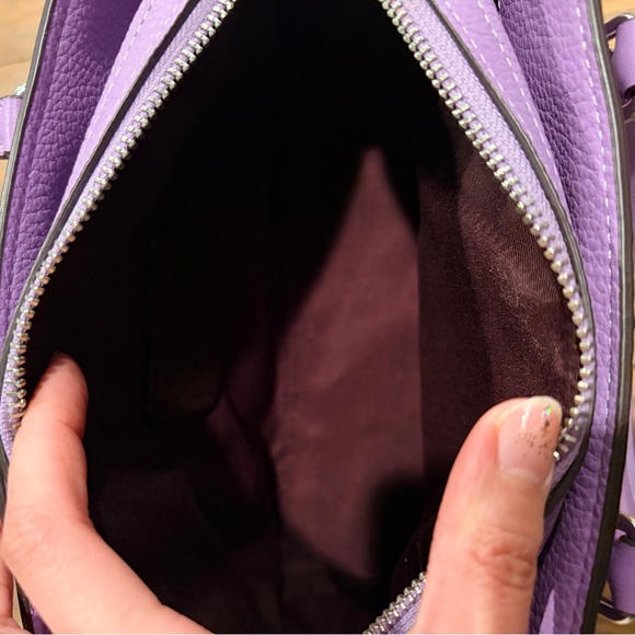 Coach Mini Darcie Carryall Purple Floral Women's Bag new with tag leather - Picture 8 of 10